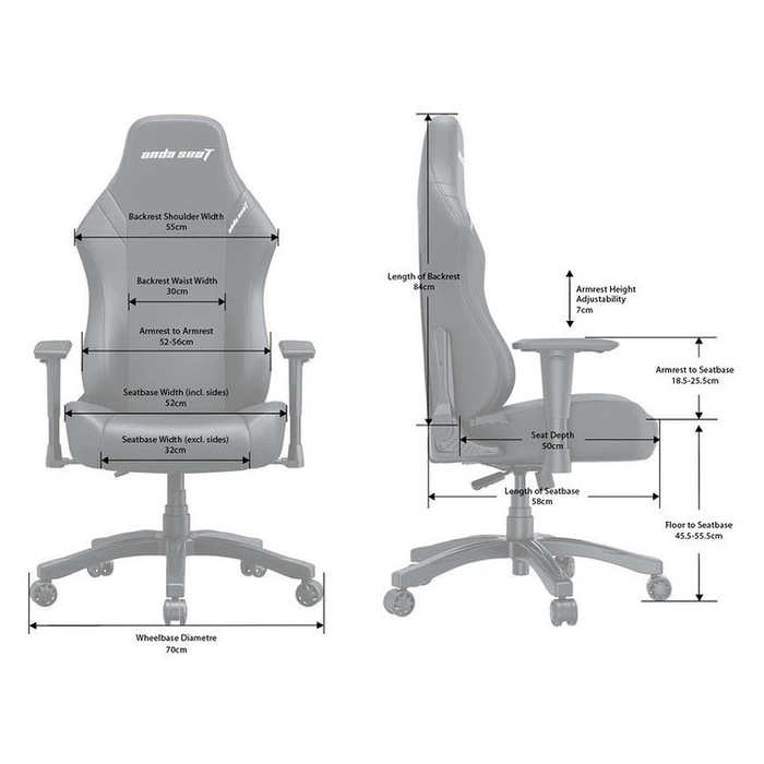 Καρέκλα Gaming Anda Seat LUNA Large Black Fabric