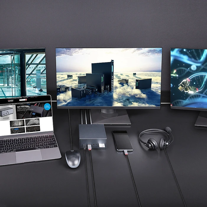 Docking Station Lindy DST-Pro 101, USB-C Laptop with 4K