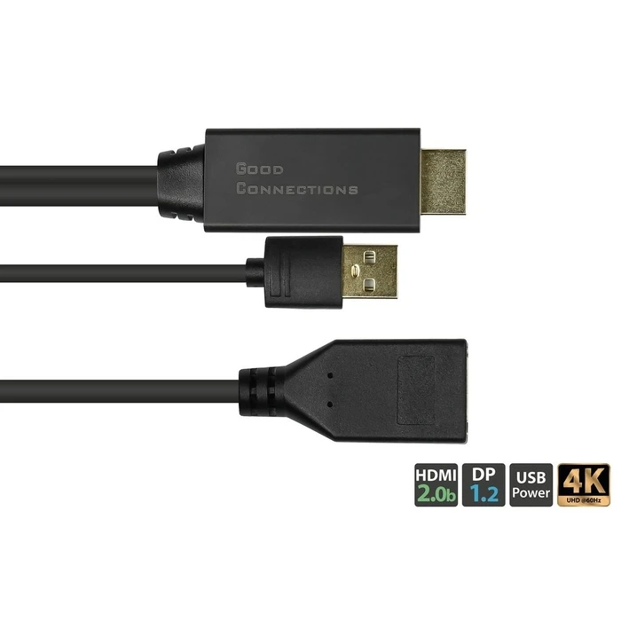 Καλώδιο HDMI Good Connections HDMI2.0b-St.-DP1.2-Bu. 0,3m