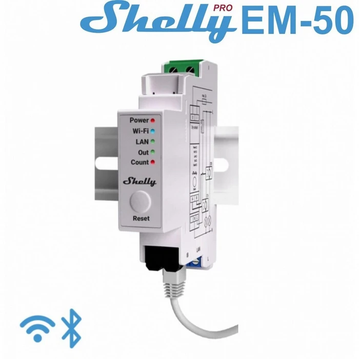 Αναλυτής Ενέργειας Ηλεκτρολογικού Shelly "Pro EM 50A" Lan, BT