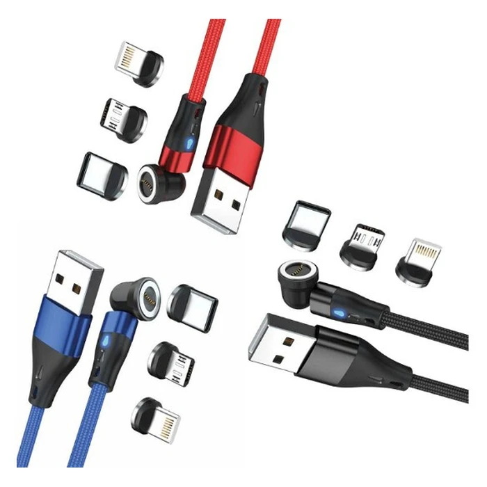 Καλώδιο USB Realpower Magnetic 3 Amp Set,1m,3 with Adaptern