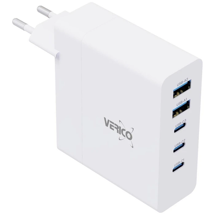 Φορτιστής Πρίζας Verico MOJO GaN 140W PD, 5-Port (USB-A & USB-C) WH retail