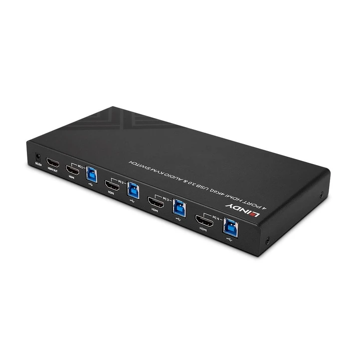 KVM Switch Lindy HDMI 4K60,USB3.0 & Audio 4Port