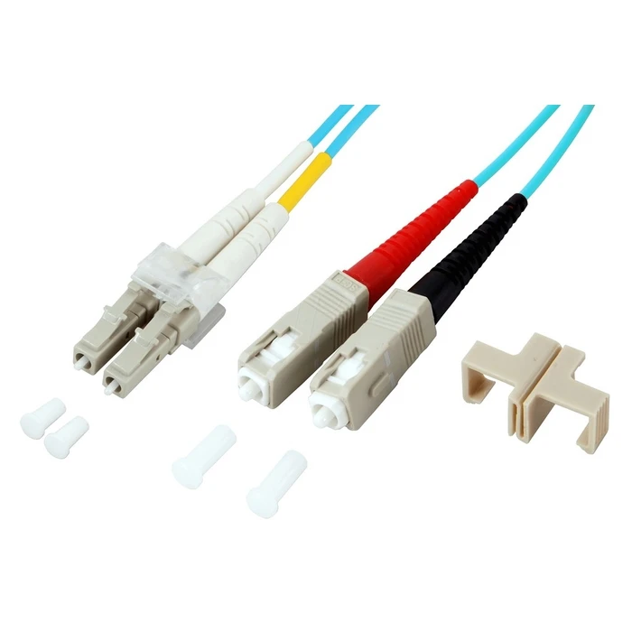 Καλώδιο Οπτικής Ίνας EFB Duplex Jumper LC-SC 50/125, OM3, LSZH, aqua, 2.0mm, 5m