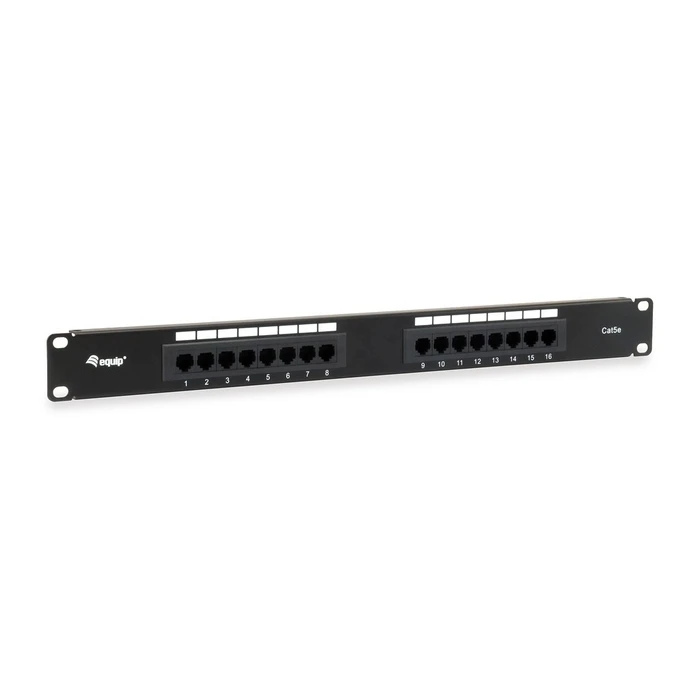 Patch Panel Equip 16x RJ45 Cat5e 19" 1HE unshieldedt Black