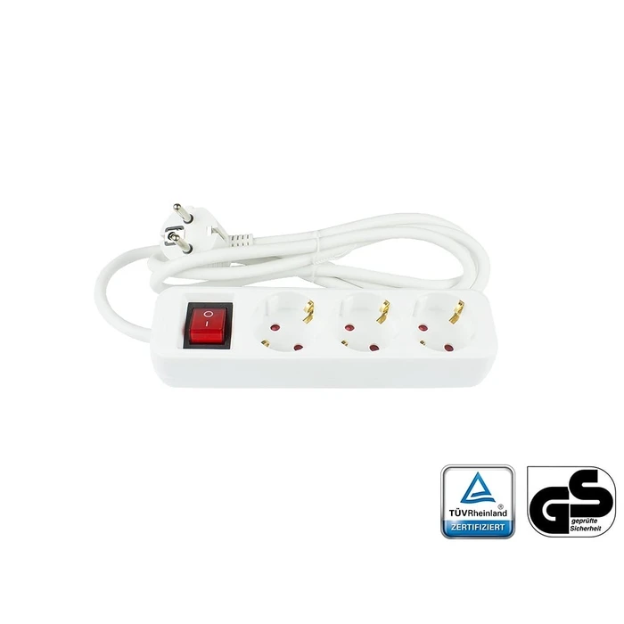 Πολύπριζο Good Connections m.Switch 3-f. White 1,5m