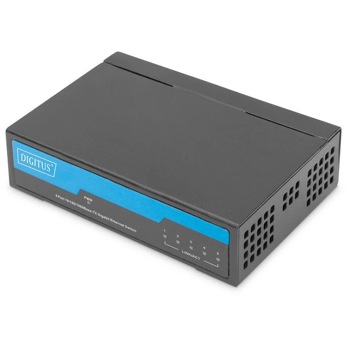 Network Switch Digitus 5-Port Gigabit Unmanaged Metallschw