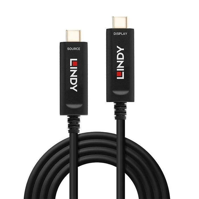 Καλώδιο USB Lindy 15m Fibre Optic Hybrid USB Type-C Video Cable