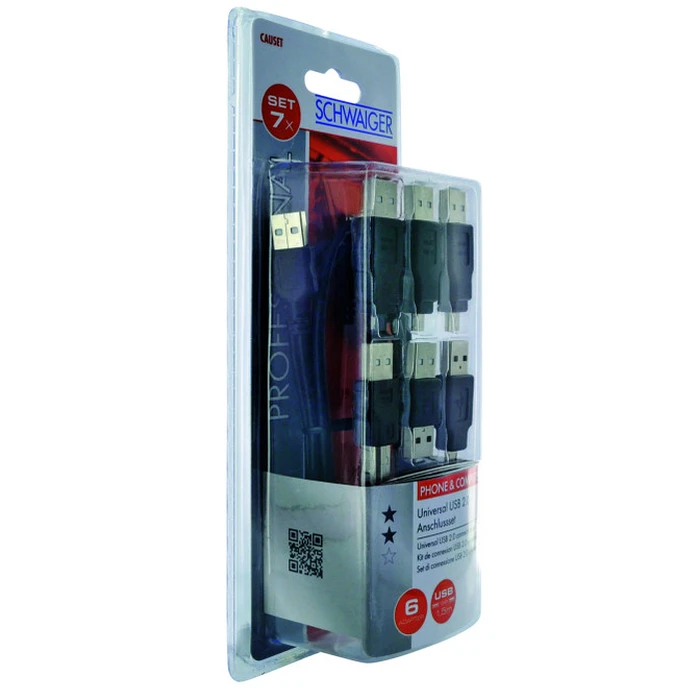 Καλώδιο USB Schwaiger USB universal Set 6 Adapter/length: 1,5 m