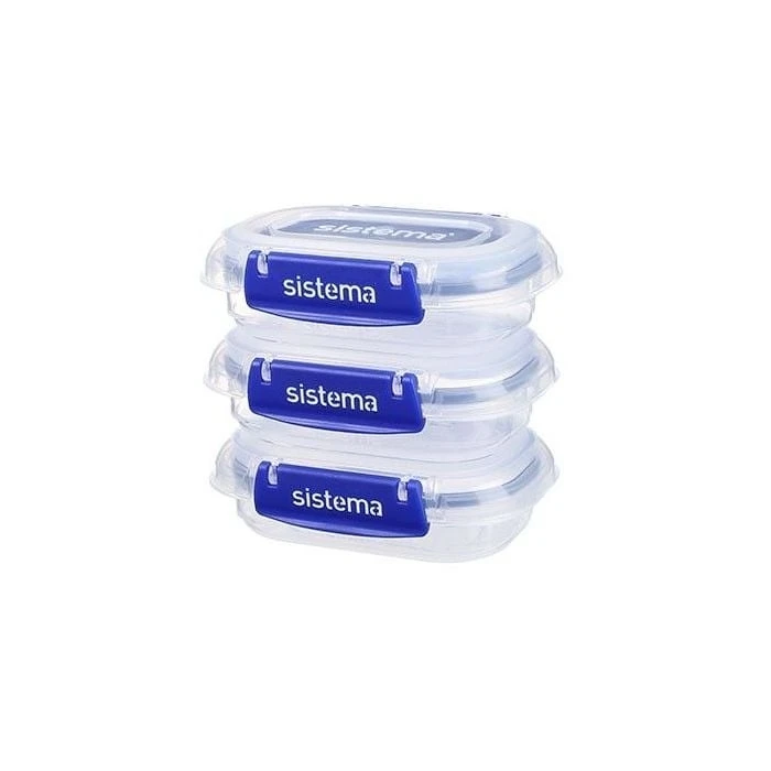 Δοχείο Φαγητού Sistema Set KLIP IT PLUS 3 x 180 ml Blue