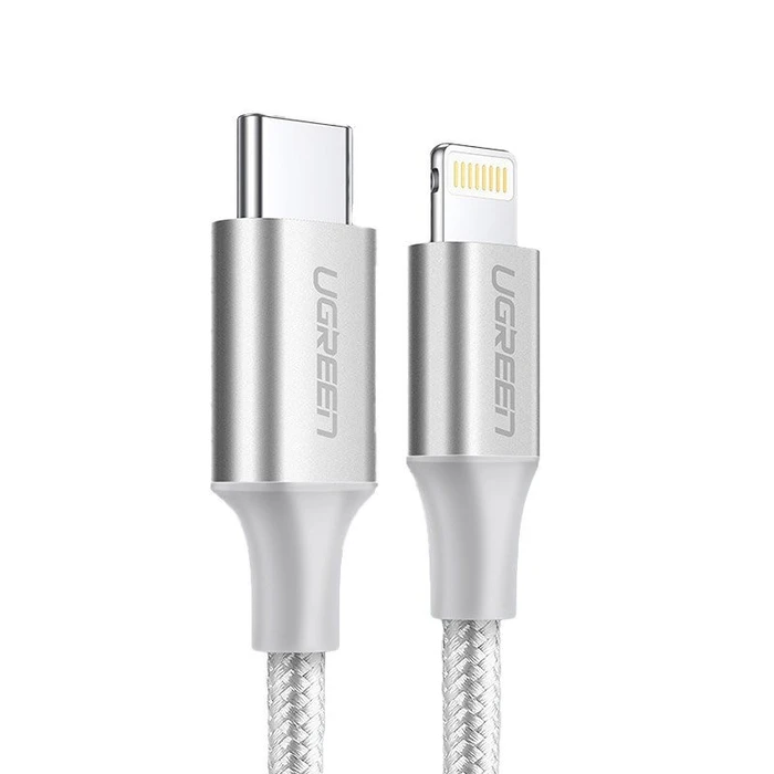 Καλώδιο USB Ugreen USB-C to Lightning Aluminum Shell Braided 1m Silver