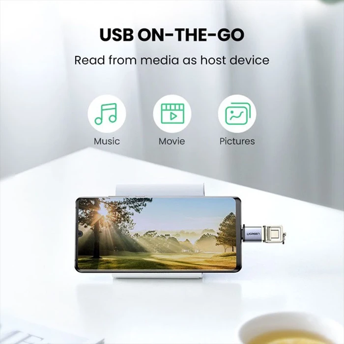 Αντάπτορας USB Ugreen Type C to USB 3.0 A with Lanyard Space Gray