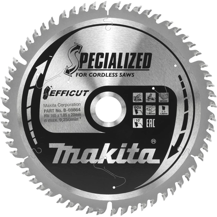 Πριονόδισκος Makita B-69864 EFFICUT Saw Blade 165x20x60Z
