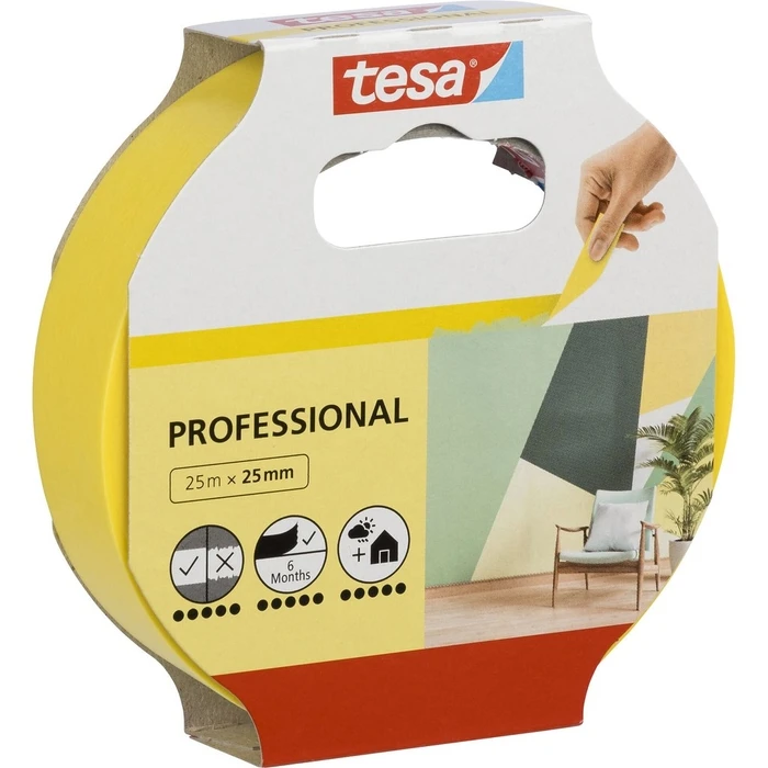 Χαρτοταινία TESA 25m x 25mm Preci.indoor yellow 56270
