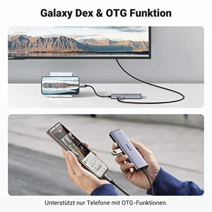 Docking Station Ugreen USB-C to 2*USB3.0+HDMI+RJ 45+SD&TF +PD port