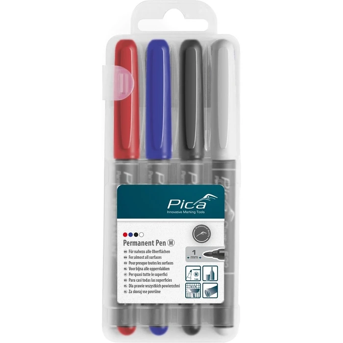 Μαρκαδόρος Pica Permanent-Pen 1,0mm assorted with Instant-White-Pen