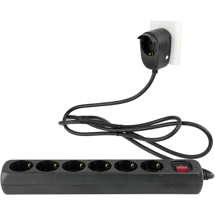 Πολύπριζο REV 6+1-fold 2m black Powersplit