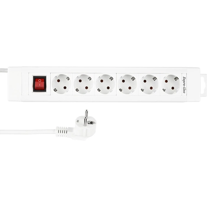 Πολύπριζο REV 6-fold 2,4m Supraline w. switch white