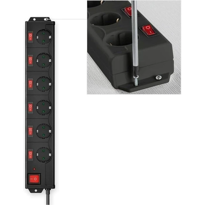 Πολύπριζο Ασφαλείας Hama 6-fold blck individually switchable 223158