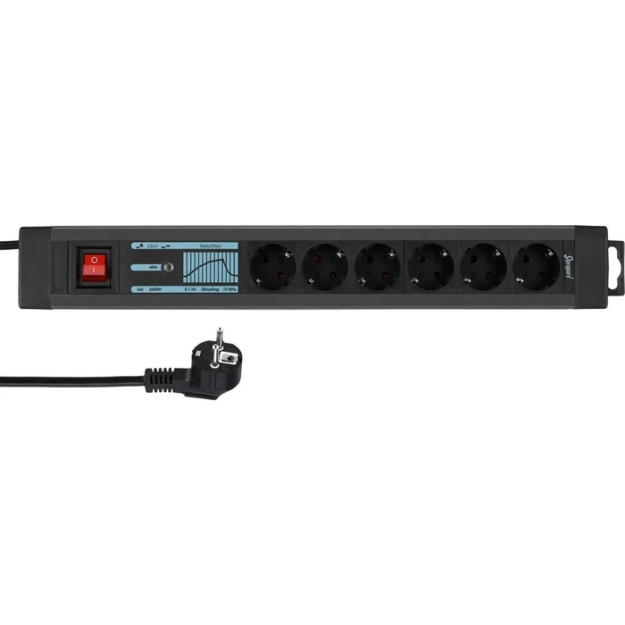 Πολύπριζο Ασφαλείας REV 6-fold 3m Supraguard anthracite