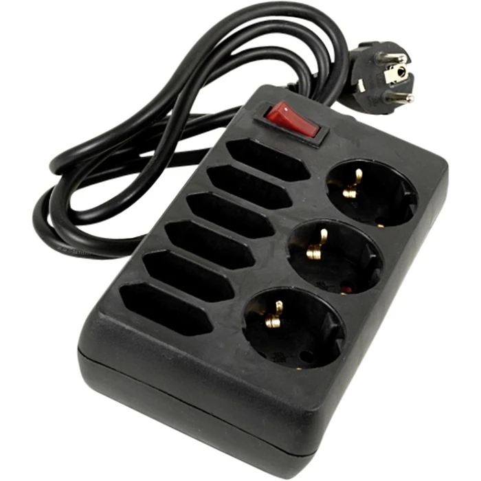 Πολύπριζο REV Socket line 9-fold 1,4 m w. switch black