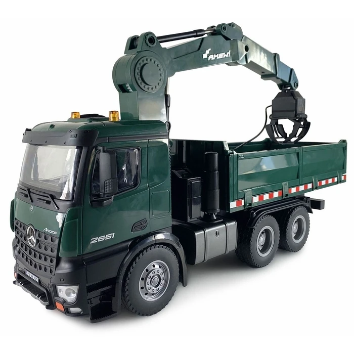 Τηλεκατευθυνόμενο Amewi Mercedes-Benz Arocs Licens Crane Truck w. Tipper RTR green