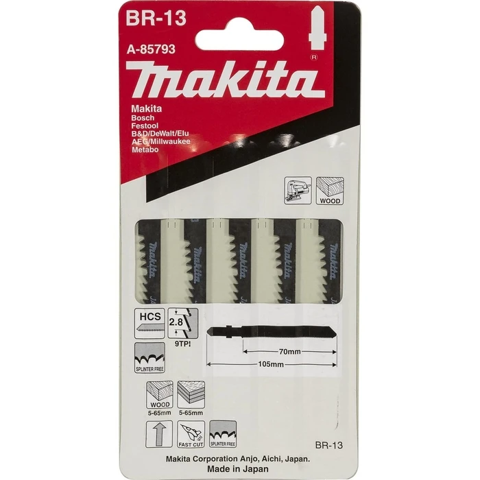Λάμες Σέγας Makita A-85793 Jigsaw Blade BR-13
