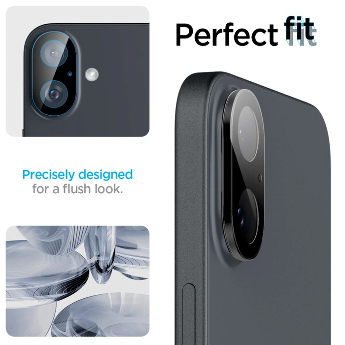 Spigen GLAS.tR Ez Fit Optik Pro Camera Protector Apple iPhone 16 / 16 Plus Black [2 PACK]