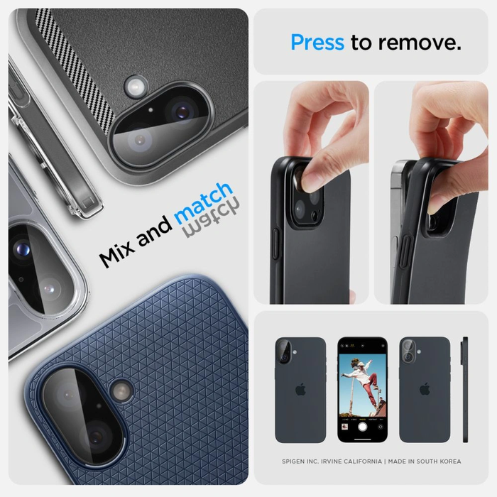 Spigen GLAS.tR Ez Fit Optik Pro Camera Protector Apple iPhone 16 / 16 Plus Black [2 PACK]