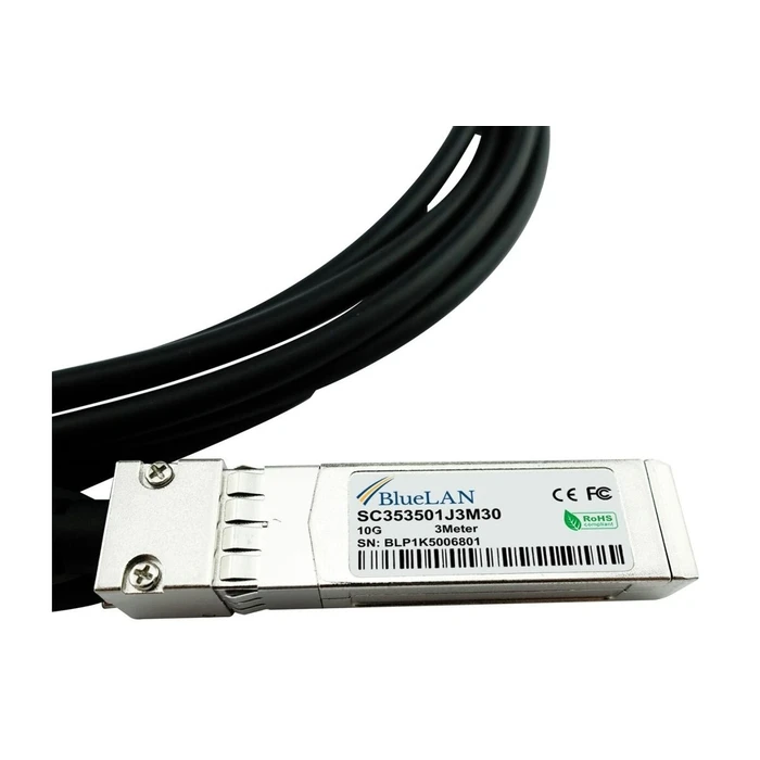 BlueOptics HPE-compatible 10GBASE-CR SFP+ to SFP+ DAC Cable, 5 m, AWG24 (MPN J9284D-BL, SKU 539048, EAN 4063232411446)