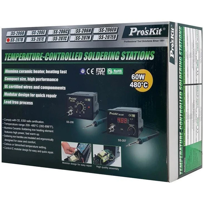 Σταθμός Συγκόλλησης Proskit SS-207B με Κολλητήρι, 60W, 200~480 °C