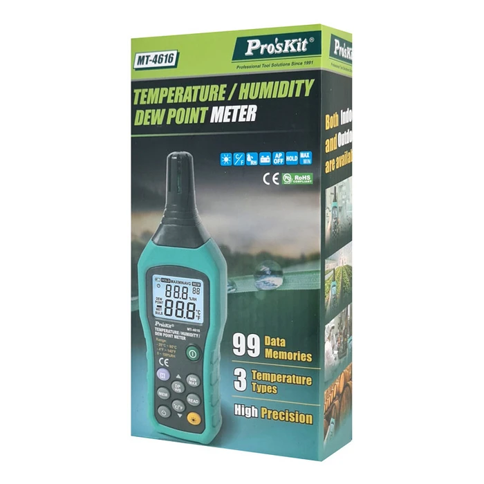 Ψηφιακό Θερμόμετρο & Υγρασιόμετρο Proskit MT-4616, -20~60 °C, 0~100% Rh