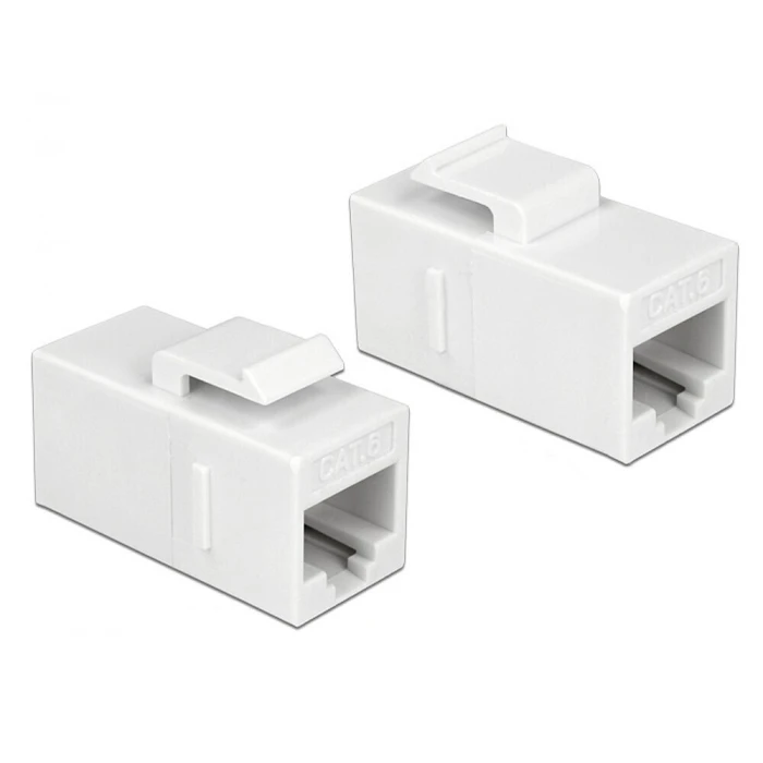 Keystone Delock Module RJ45 86379, Θηλυκό σε Θηλυκό, CAT 6 Utp, Λευκό