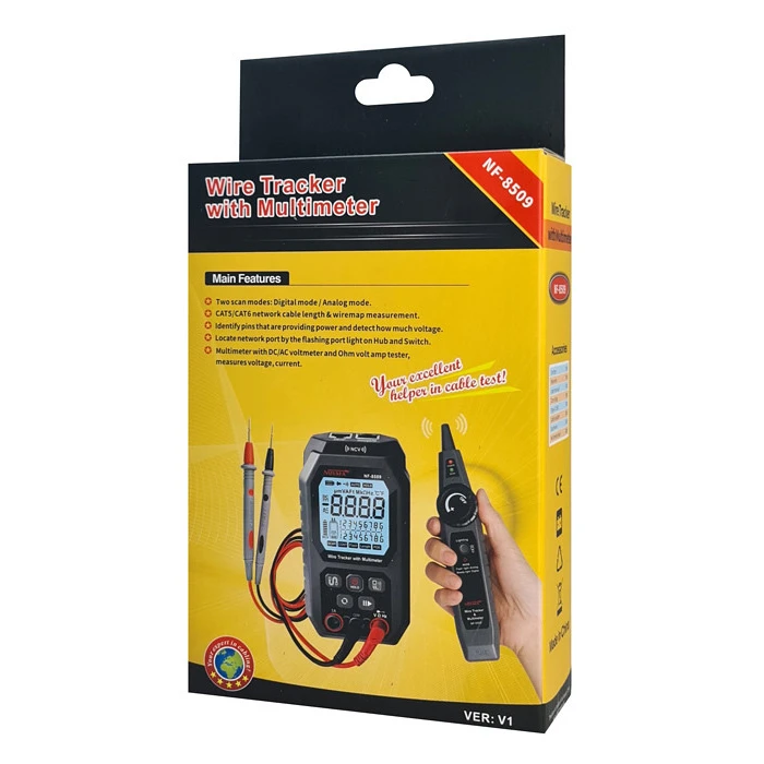 Ψηφιακό Πολύμετρο Noyafa & Ανιχνευτής Καλωδίων Nf-8509, Ncv