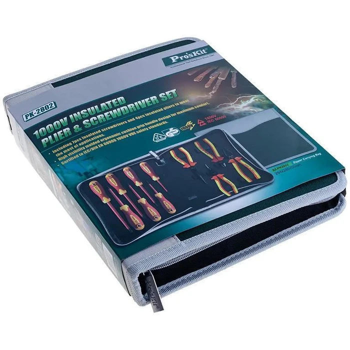 Σετ Εργαλείων Proskit Ηλεκτρολόγου PK-2802 με Θήκη, 1000V Μόνωση, 11τμχ