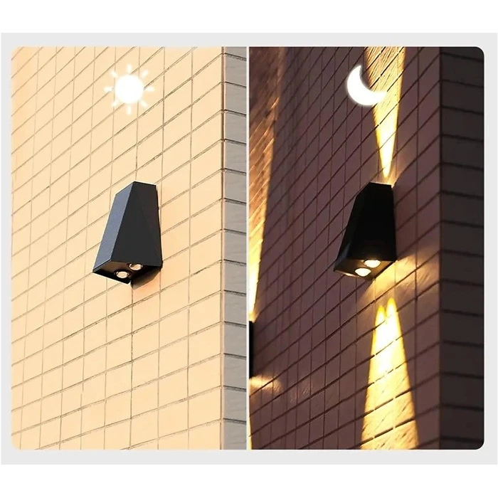 Ηλιακό Φωτιστικό Powertech LED Τοίχου HLL-0129, 1.5W, 6500K, 1300Mah