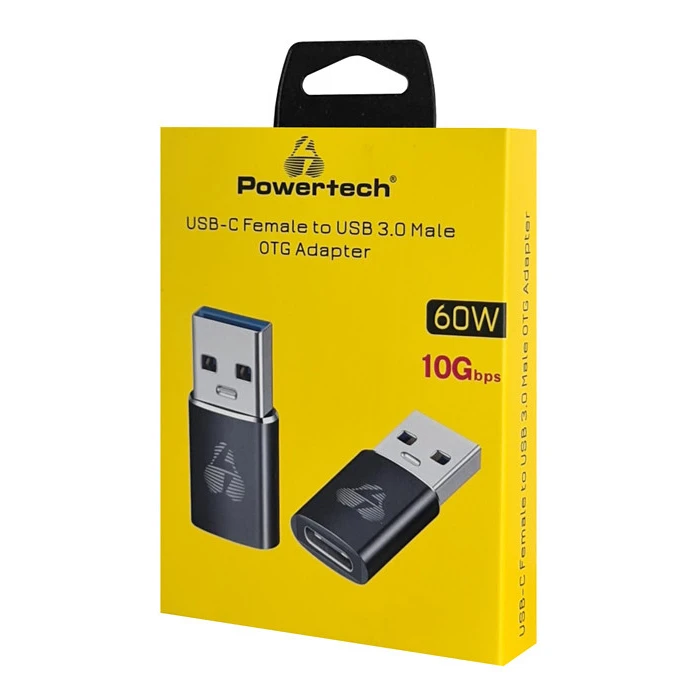 Αντάπτορας USB Powertech 3.0 σε USB-C PTR-0147, 10 Gbps, 60W, Γκρι