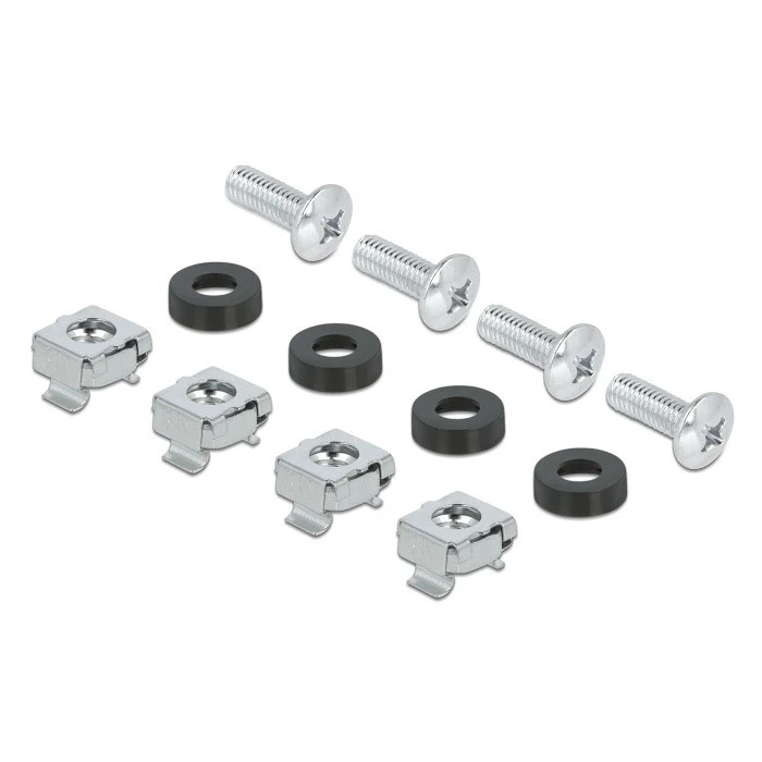 Αξεσουάρ για Καμπίνες Rack Delock Cable Management 67033, 19"/1U 4X Γάντζοι & Βούρτσα, Μαύρο