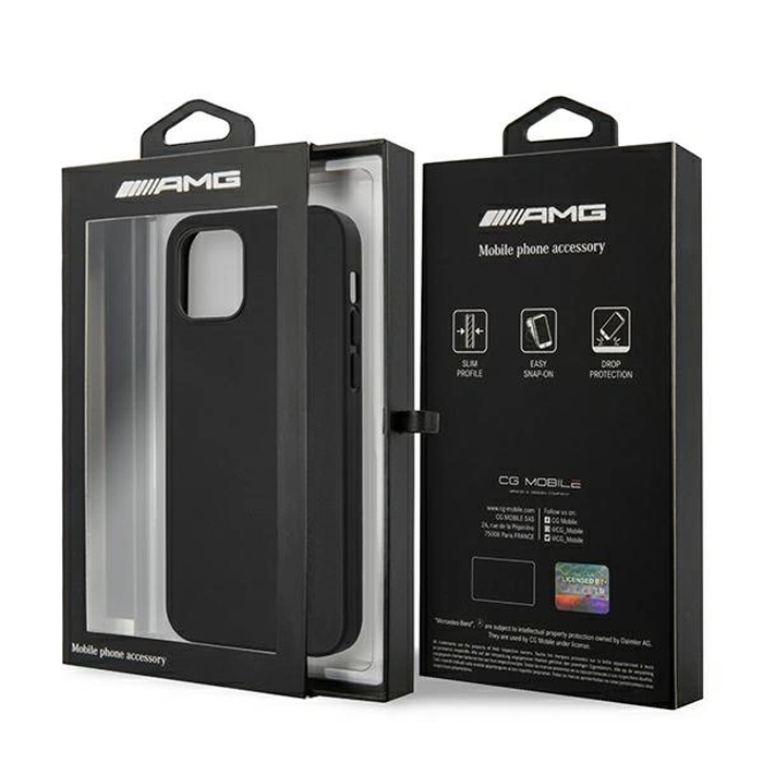 AMG AMHCP12LDOLBK Apple iPhone 12 Pro Max hardcase Leather Hot Stamped black