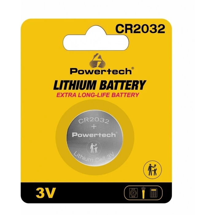 Μπαταρία Λιθίου Ρολογιών Powertech PT-1208 Cr2032 3V 1τμχ