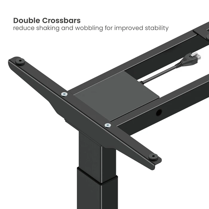 Σκελετός Ηλεκτρικού Γραφείου Brateck M12-22D, 95~145X60X70~118Cm, Μαύρο
