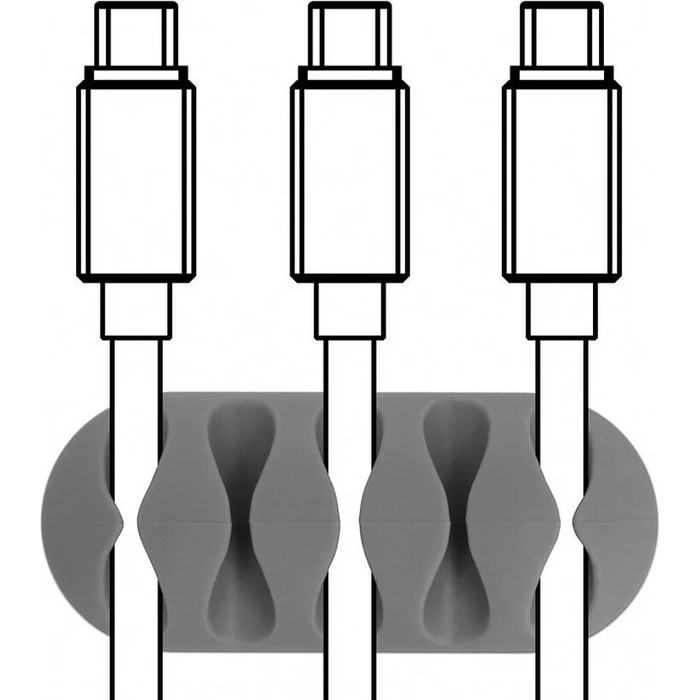 Οργανωτής Καλωδίων Powertech Σιλικόνης TIES-011, 5 Καλωδίων, 6τμχ
