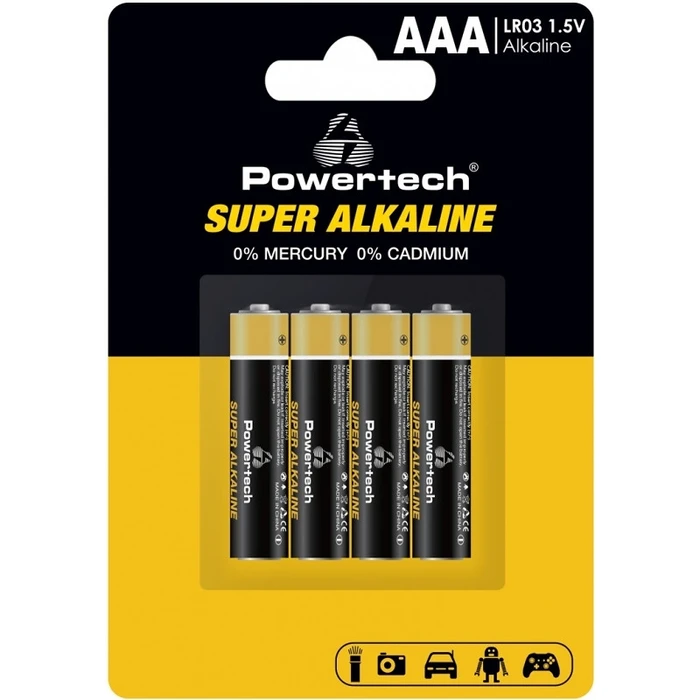 Αλκαλικές Μπαταρίες Powertech Super Alkaline PT-1213, Aaa, 1.5V, 4τμχ