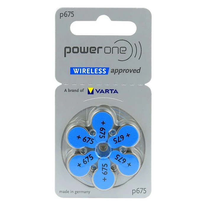 Μπαταρίες Ακουστικών Βαρηκοΐας Power One P675, Mercury Free, 1.45V, 6τμχ