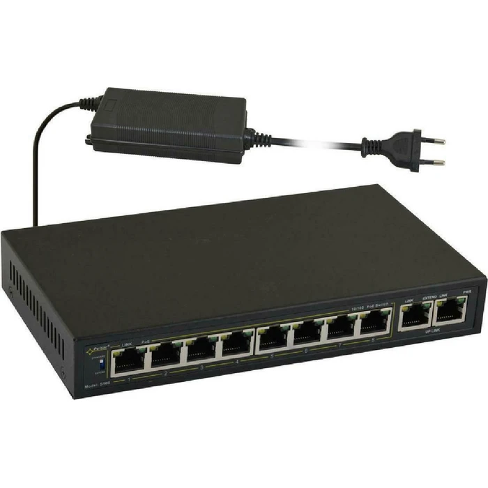 Network Switch Pulsar PoE Ethernet S108-90W, 10X Ports 10/100Mb/S