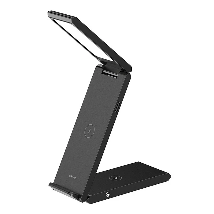 Ασύρματος Φορτιστής Usams US-Cd181 με Φωτιστικό, 3 σε 1, 15W, Μαύρος