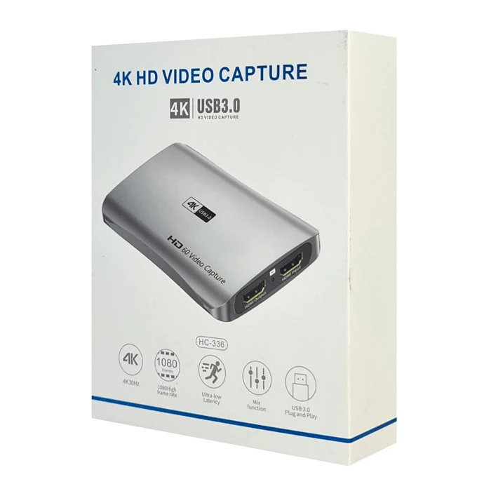 Video Capture Powertech CAB-Uc081, Hdmi/Usb Σύνδεση, 4K/30Hz, Γκρι
