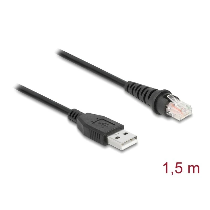 Καλώδιο POS USB Delock σε Rj50 90598 για Aξεσουάρ POS, 1.5M, Μαύρο