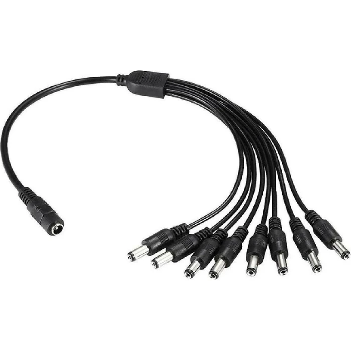 Αξεσουάρ CCTV Folksafe Splitter Dc1F8M, 1 Θηλυκό σε 8 Αρσενικά, 5.5X2.1mm, 4τμχ