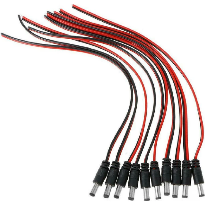 Αξεσουάρ CCTV Folksafe Καλώδιο FS-Dcpigtail-M με Αρσενικό Βύσμα 5.5X2.1mm, 10τμχ